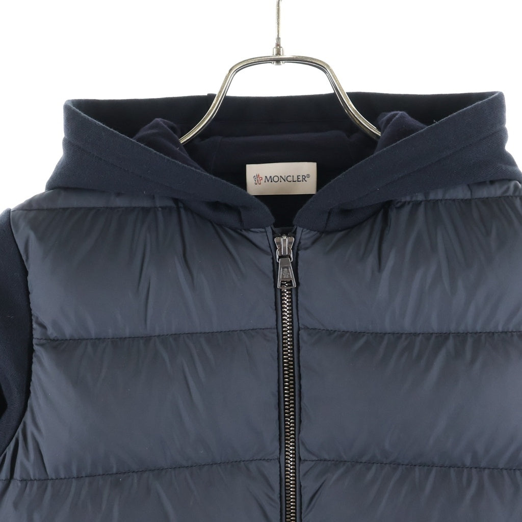 MONCLER(モンクレール) Felpa Zippata Con Cappuccio ジップアップ パーカー ダウン切替 キッズ ブラック J29548G0000
