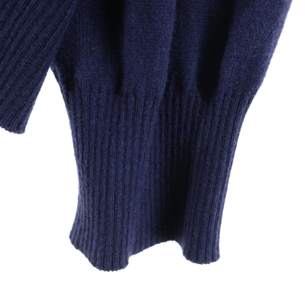 Maison Margiela(メゾンマルジェラ) 14番 エルボーパッチ コットンウール ニットカーディガン ネイビー 50HA066215666