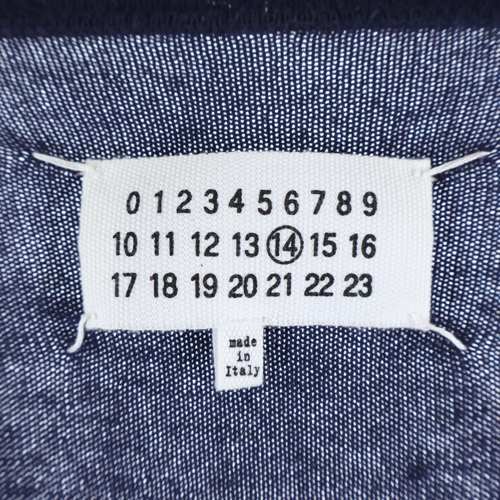 Maison Margiela(メゾンマルジェラ) 14番 エルボーパッチ コットンウール ニットカーディガン ネイビー 50HA066215666