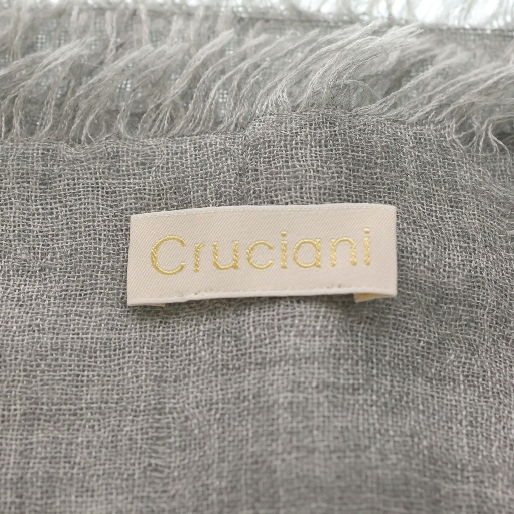Cruciani(クルチアーニ) フリンジ 大判ストール マフラー グレー レディース