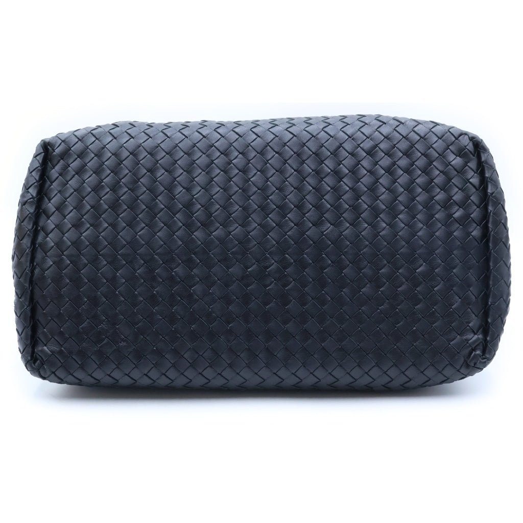 BOTTEGA VENETA(ボッテガヴェネタ) イントレチャート ローマ ハンドバッグ ボストンバッグ ブラック レザー ゴールド金具