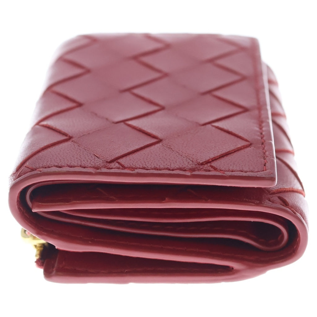BOTTEGA VENETA(ボッテガヴェネタ) イントレチャート 三つ折り財布 コンパクトウォレット レザー レッド レディース