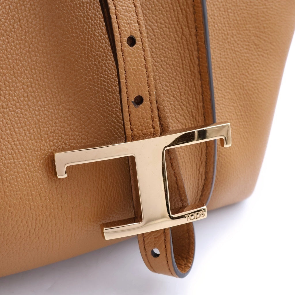 TOD'S(トッズ) Tタイムレス 2way ハンドバッグ レザー ブラウン レディース