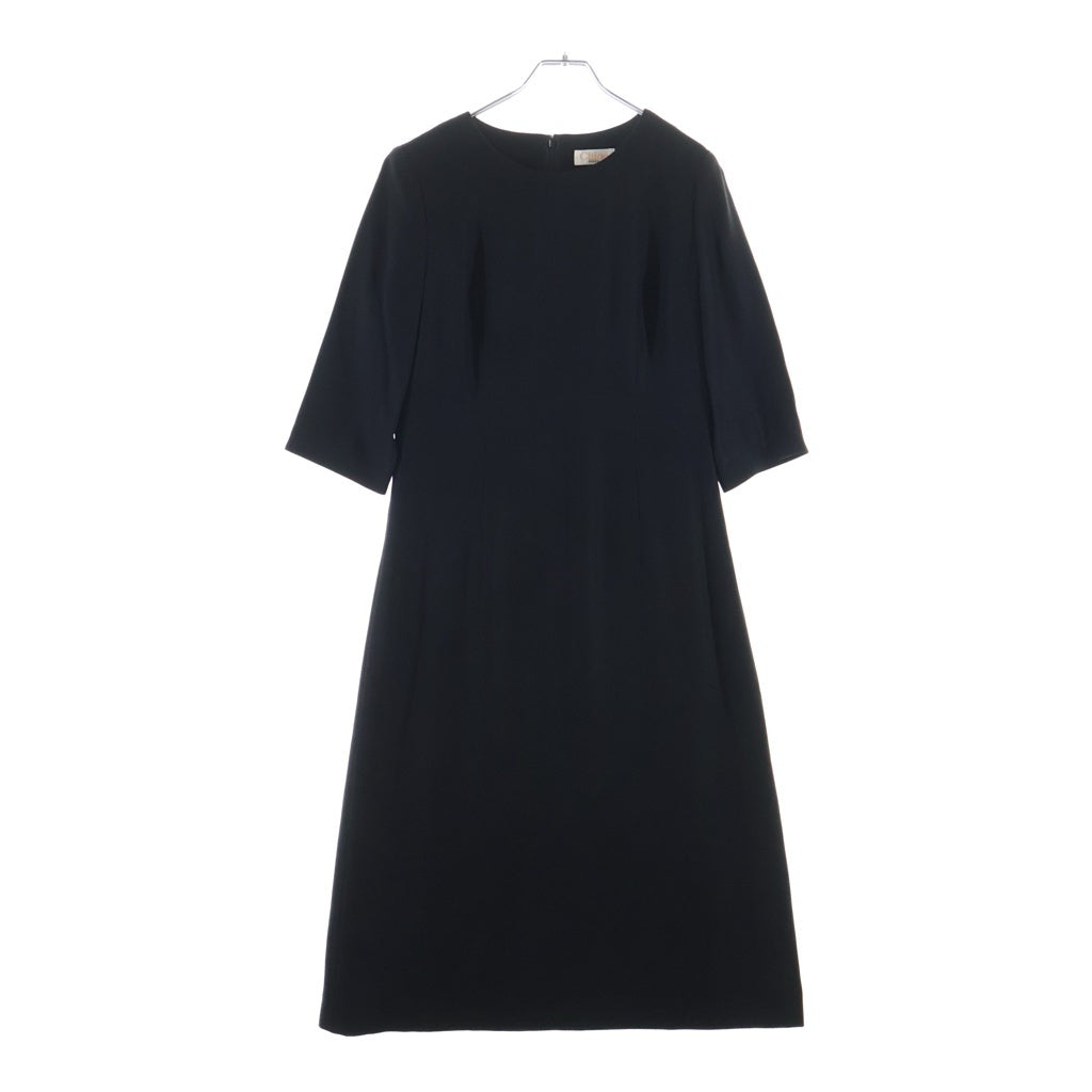 Chloe(クロエ) FORMALライン 7分袖 ロングワンピース ドレス ブラック レディース