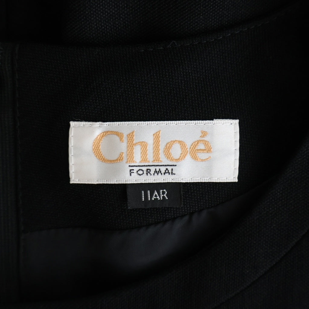 Chloe(クロエ) FORMALライン 7分袖 ロングワンピース ドレス ブラック レディース