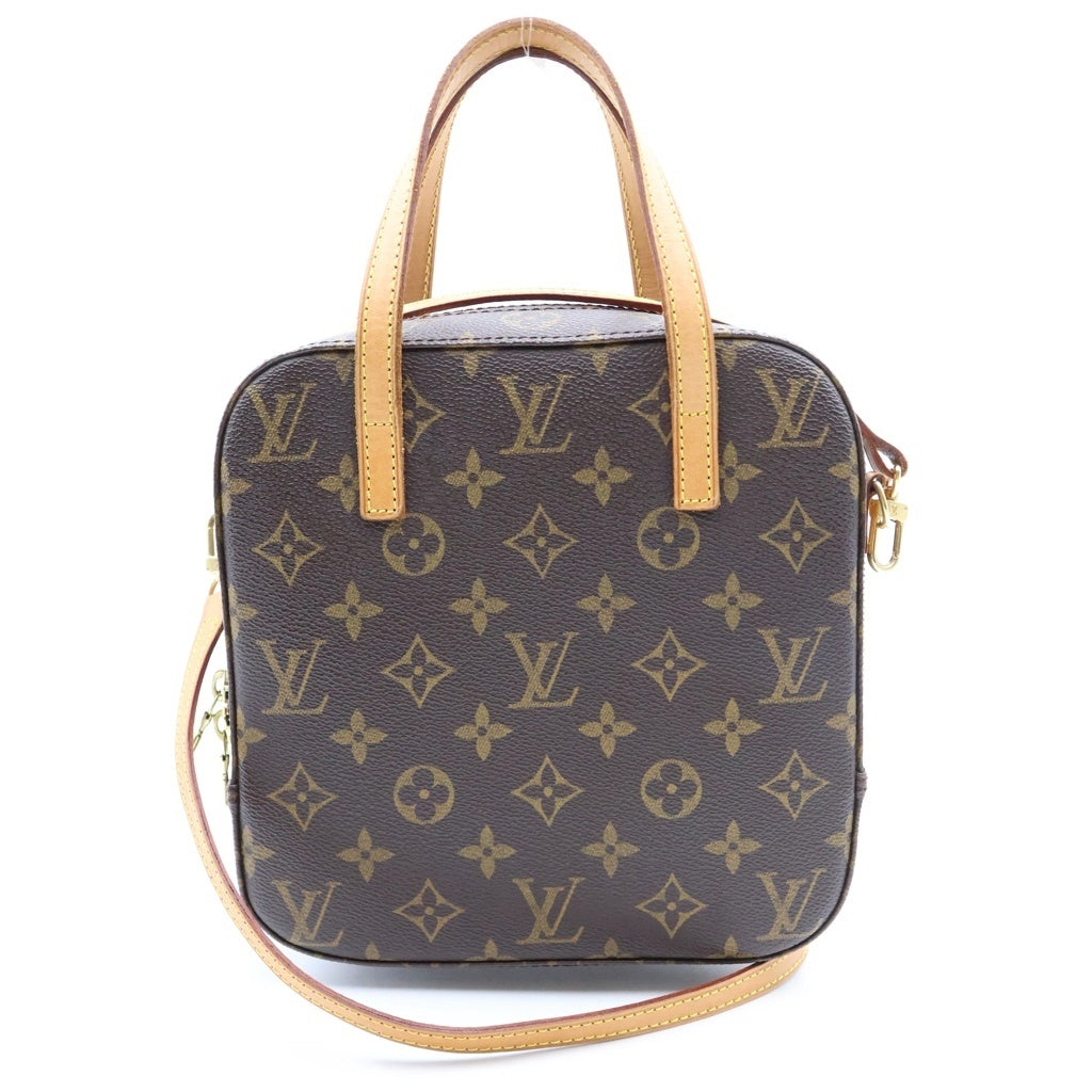 LOUIS VUITTON(ルイヴィトン) モノグラム スポンティーニ ショルダーバッグ ブラウン レザー×PVC M47500 ゴールド金具 レディース