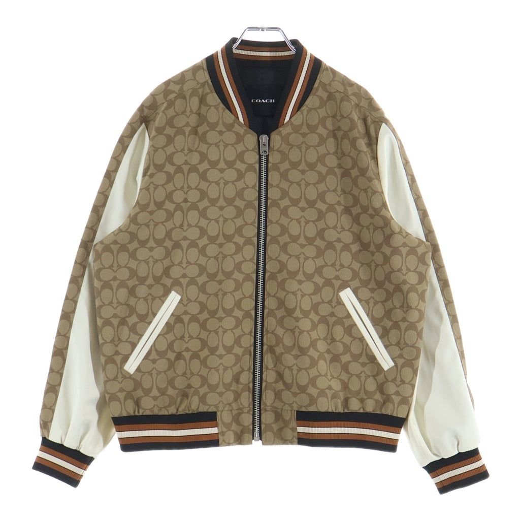 COACH(コーチ) シグネチャー スーベニアジャケット ブルゾン ロゴ ポリエステル ブラウン CB618 レディース