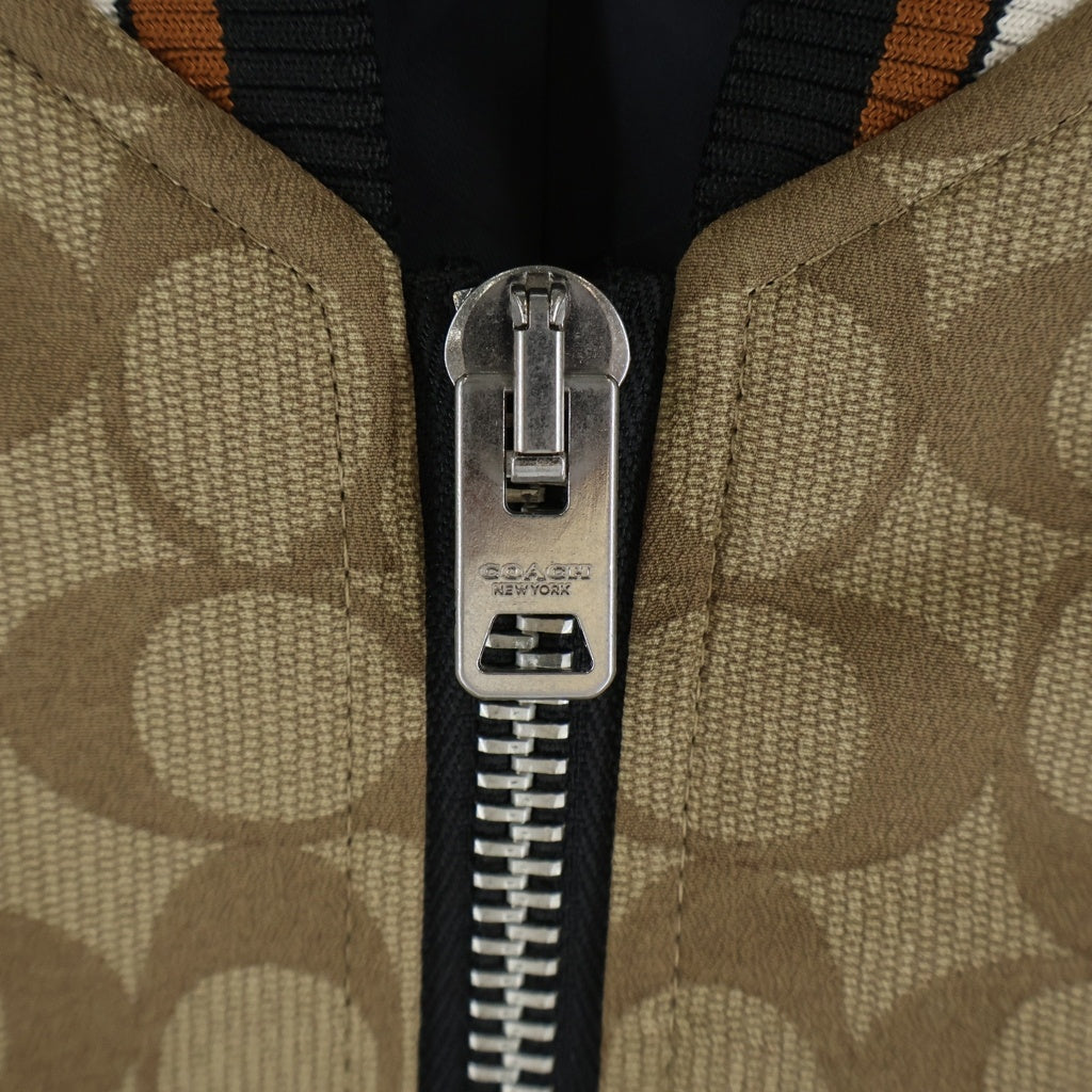 COACH(コーチ) シグネチャー スーベニアジャケット ブルゾン ロゴ ポリエステル ブラウン CB618 レディース