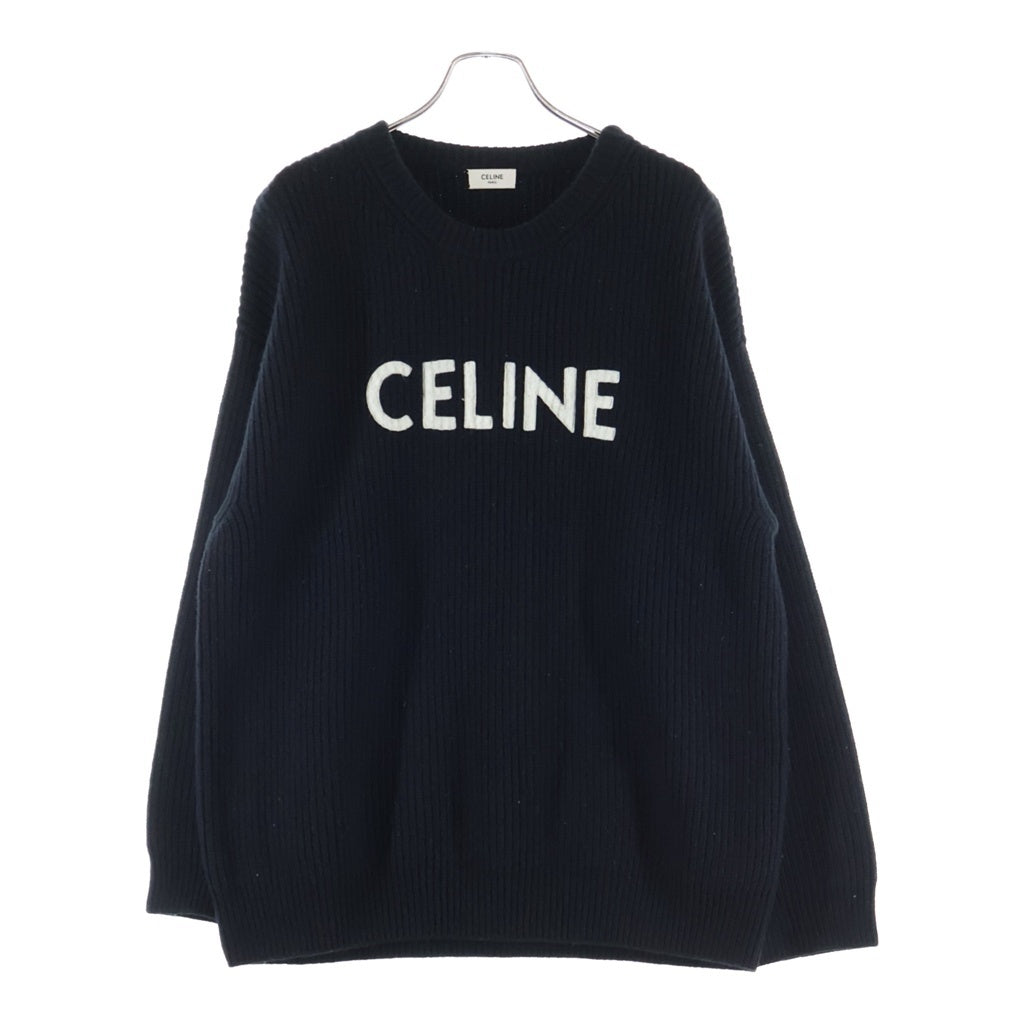 CELINE(セリーヌ) ロゴ刺繍 オーバーサイズ ニット セーター ブラック 2A19R423