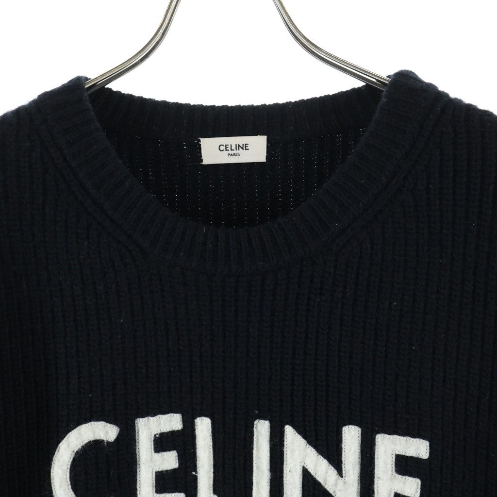 CELINE(セリーヌ) ロゴ刺繍 オーバーサイズ ニット セーター ブラック 2A19R423
