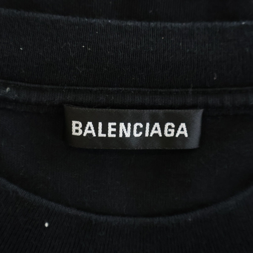 BALENCIAGA(バレンシアガ) 20SS BB ロゴプリント オーバーサイズ半袖Tシャツ カットソー ブラック 594579 THV63