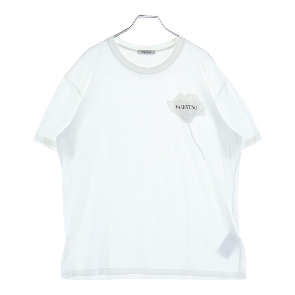 VALENTINO(ヴァレンティノ) 21AW FLOWER PATCH TEE フラワーロゴパッチ 半袖Tシャツ カットソー ホワイト WV3MG10V7GJ レディース