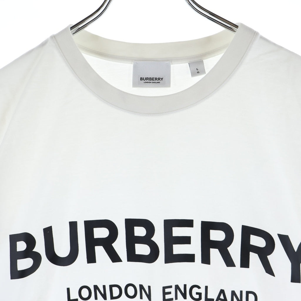 BURBERRY(バーバリー) フロントロゴプリント 半袖Tシャツ カットソー コットン ホワイト 8012560