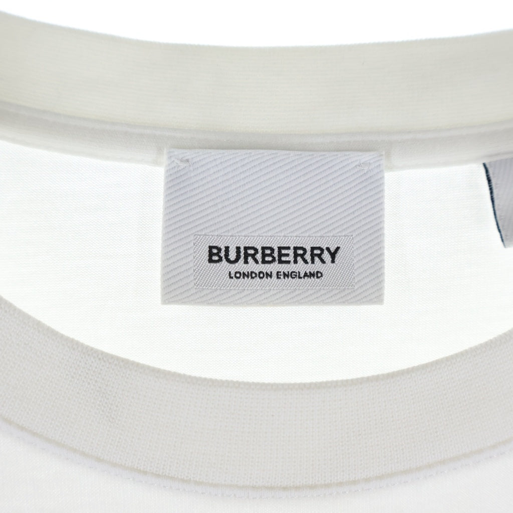 BURBERRY(バーバリー) フロントロゴプリント 半袖Tシャツ カットソー コットン ホワイト 8012560