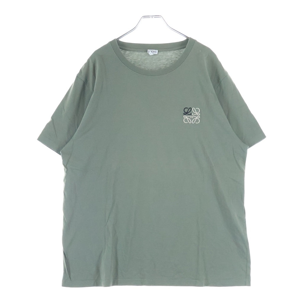 LOEWE(ロエベ) アナグラムロゴ刺繍 クルーネック半袖Tシャツ カットソー グリーン H526Y22J26