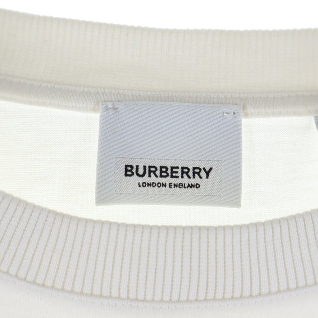 BURBERRY(バーバリー) ロゴ アップリケ コットン半袖Tシャツ カットソー ホワイト 8058093
