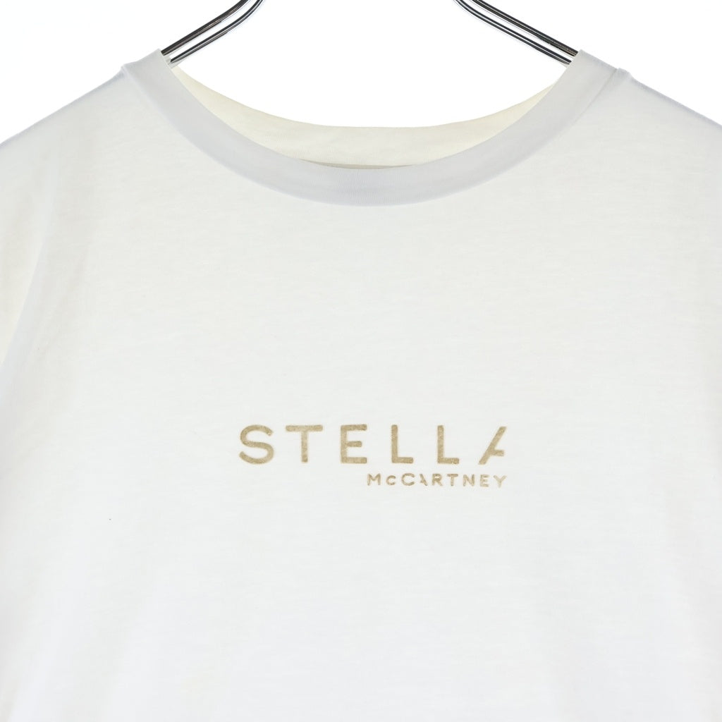 STELLA McCARTNEY(ステラマッカートニー) ゴールド ロゴプリント 半袖Tシャツ カットソー コットン ホワイト 593857 SNW19 レディース