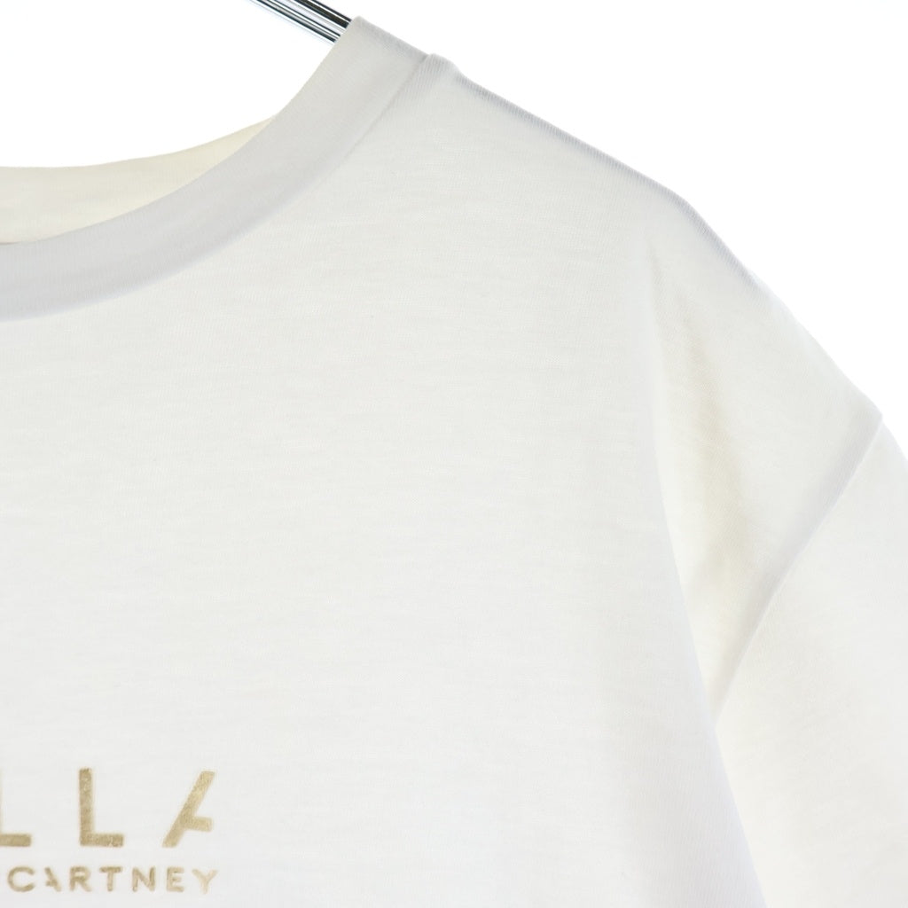 STELLA McCARTNEY(ステラマッカートニー) ゴールド ロゴプリント 半袖Tシャツ カットソー コットン ホワイト 593857 SNW19 レディース