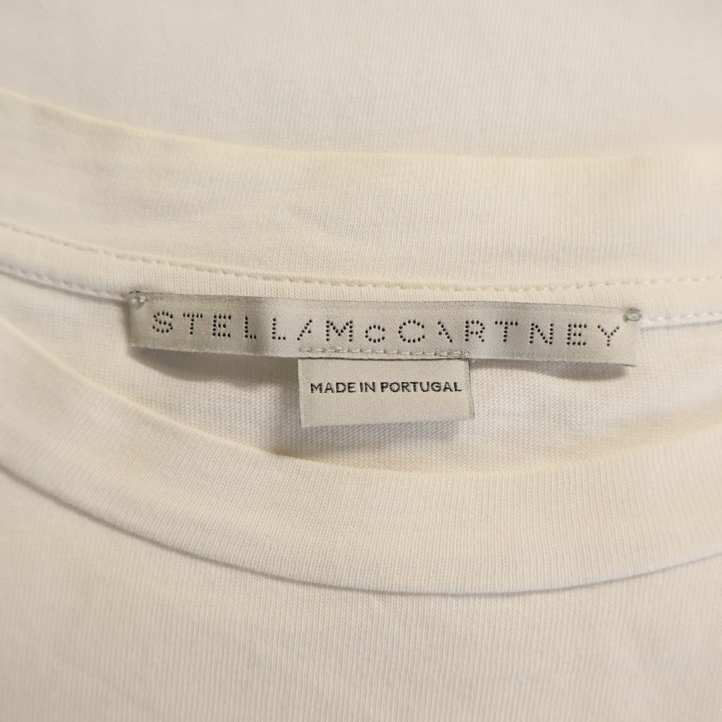 STELLA McCARTNEY(ステラマッカートニー) ゴールド ロゴプリント 半袖Tシャツ カットソー コットン ホワイト 593857 SNW19 レディース