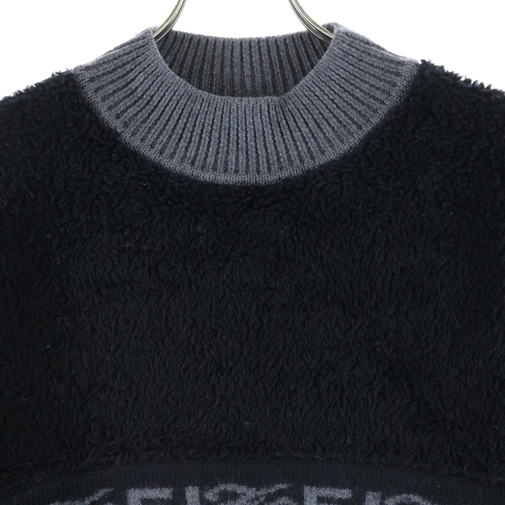 FENDI(フェンディ) FFロゴ ボア切り替え ハイネックミドルゲージニット ブラック FZY310