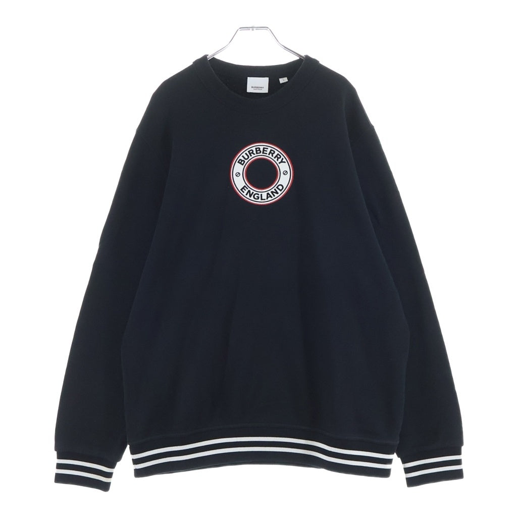 BURBERRY(バーバリー) 21SS ロゴマーク サークル クルーネック スウェットシャツ トレーナー ブラック 8037982
