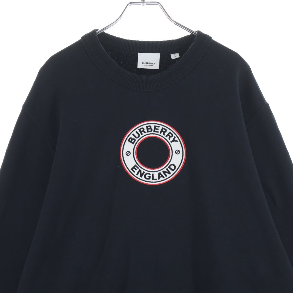BURBERRY(バーバリー) 21SS ロゴマーク サークル クルーネック スウェットシャツ トレーナー ブラック 8037982