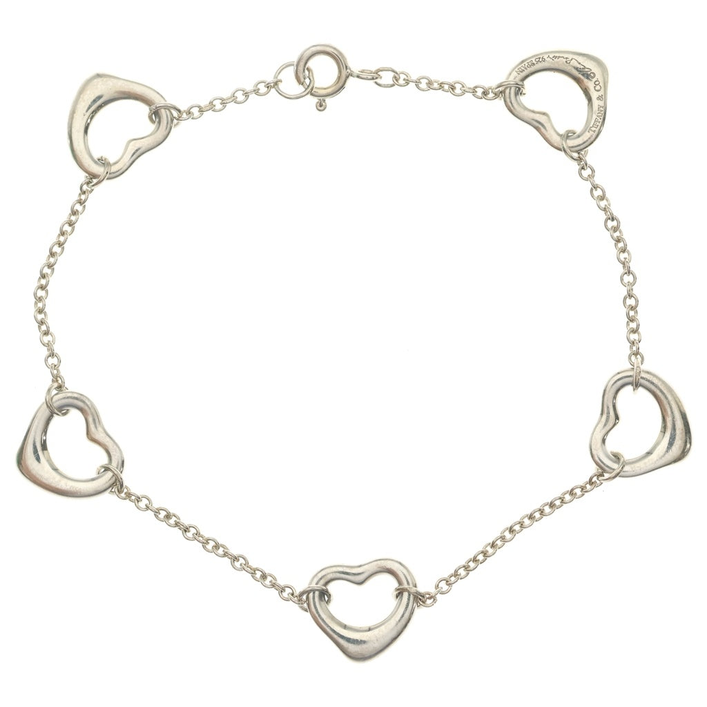 TIFFANY & Co.(ティファニー) オープンハート 5P ブレスレット シルバー Ag925