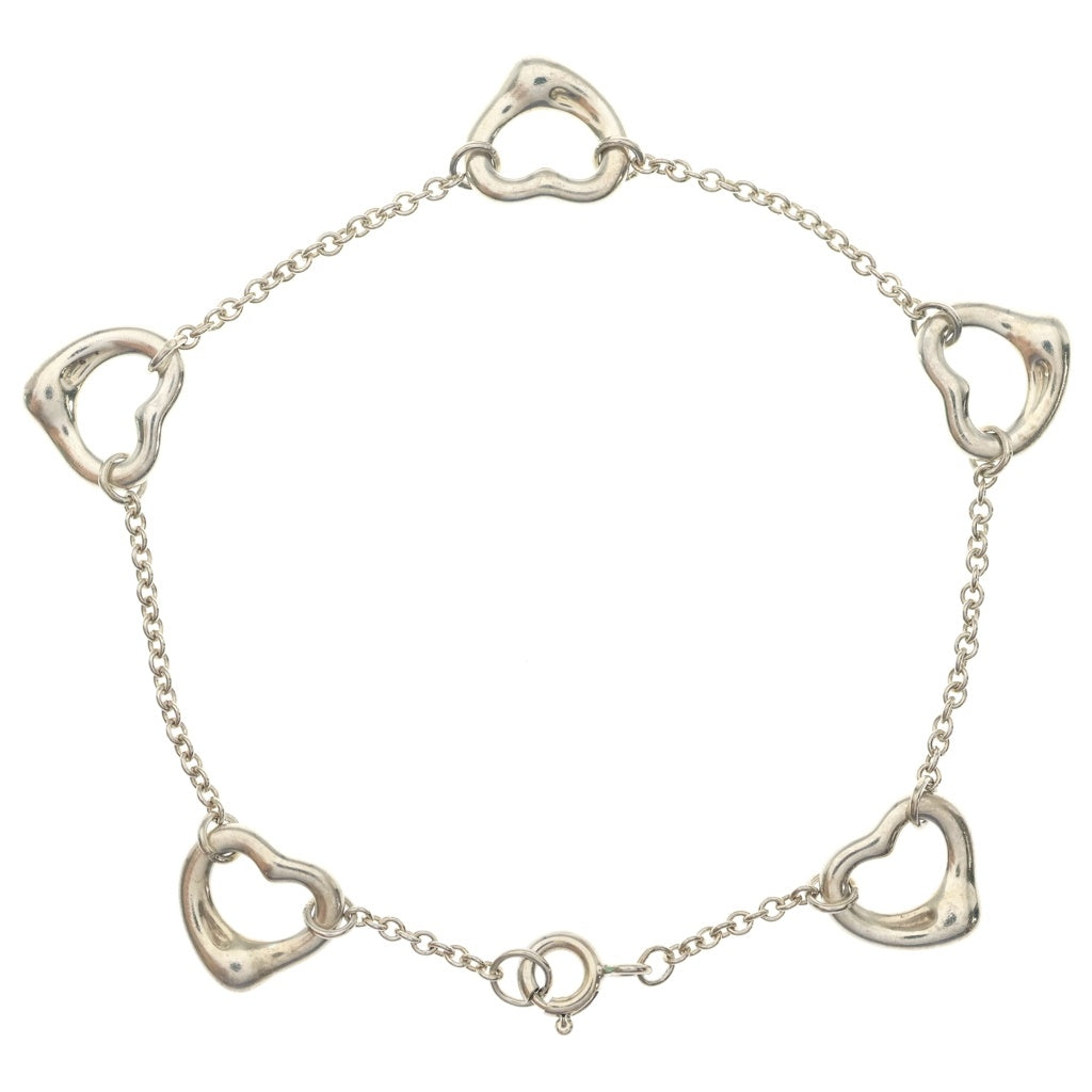 TIFFANY & Co.(ティファニー) オープンハート 5P ブレスレット シルバー Ag925