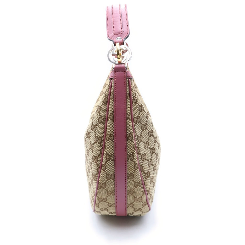 GUCCI(グッチ) GGキャンバス ワンショルダーバッグ ベージュ/ピンク キャンバス/レザー 232962 レディース