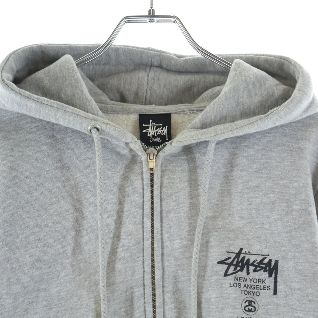 STUSSY(ステューシー) ワールドツアー ジップフーディー パーカー グレー コットン