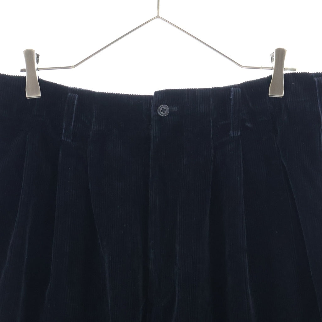 Yohji Yamamoto(ヨウジヤマモト) プールオム コーデュロイ パンツ ブラック コットン レディース