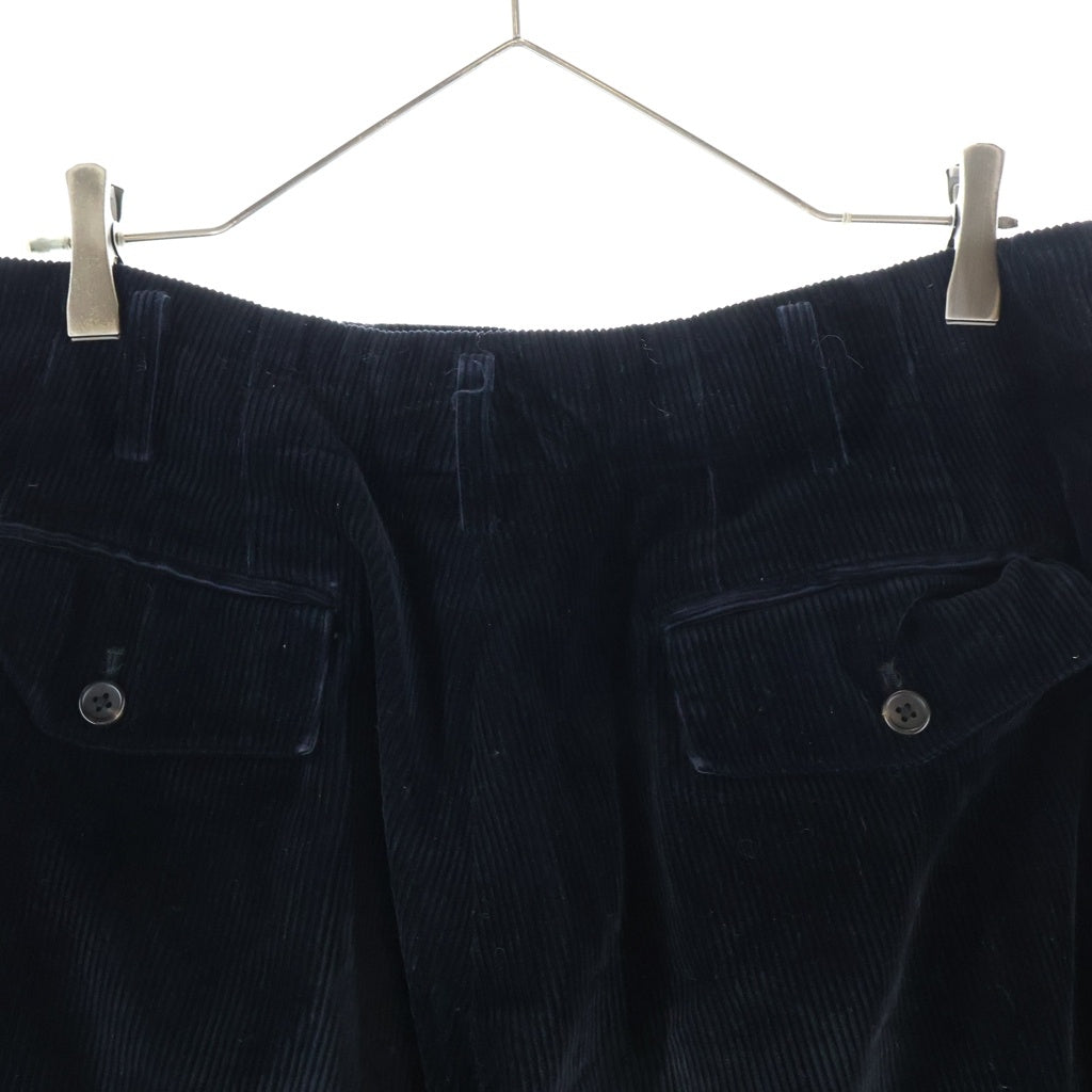 Yohji Yamamoto(ヨウジヤマモト) プールオム コーデュロイ パンツ ブラック コットン レディース