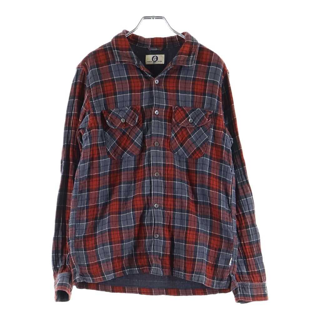GOODENOUGH(グッドイナフ) チェックシャツ コットンウール レッド/グレー