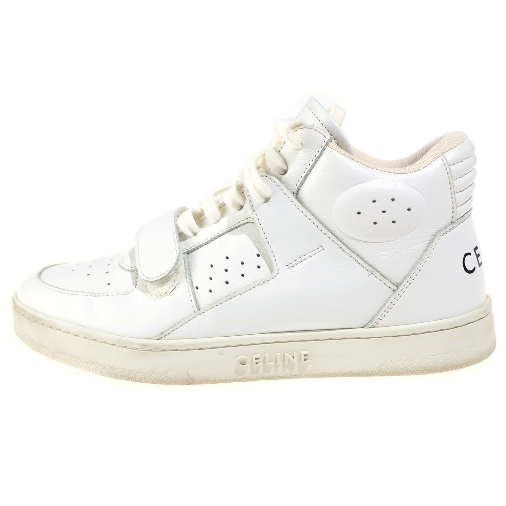 CELINE(セリーヌ) ベルクロストラップ ミッドスニーカー ホワイト レザー 靴 CT-02 レディース