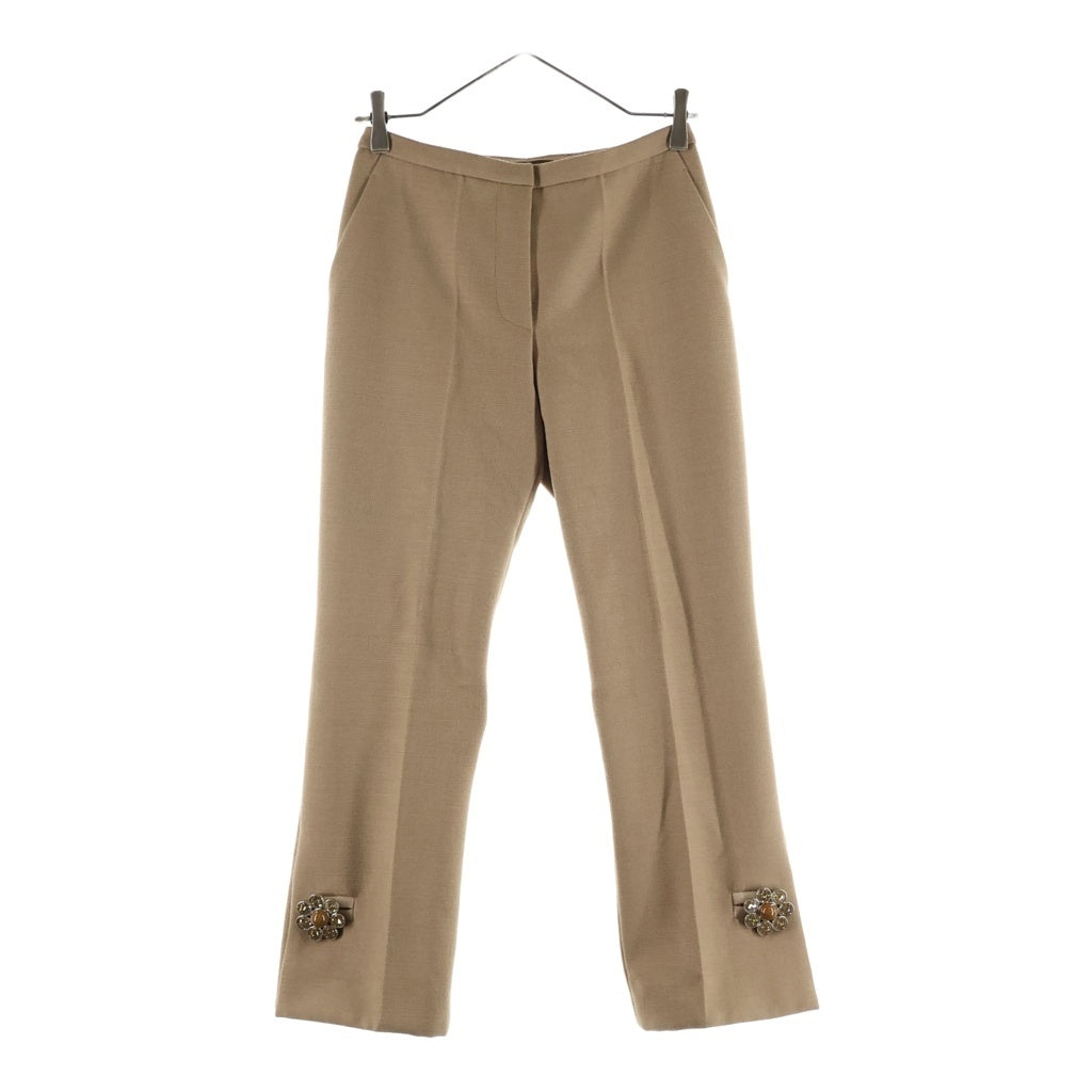 LOUIS VUITTON(ルイヴィトン) スラックス パンツ ビジュー付き ウール ブラウン RW122B F2PA44UAT レディース