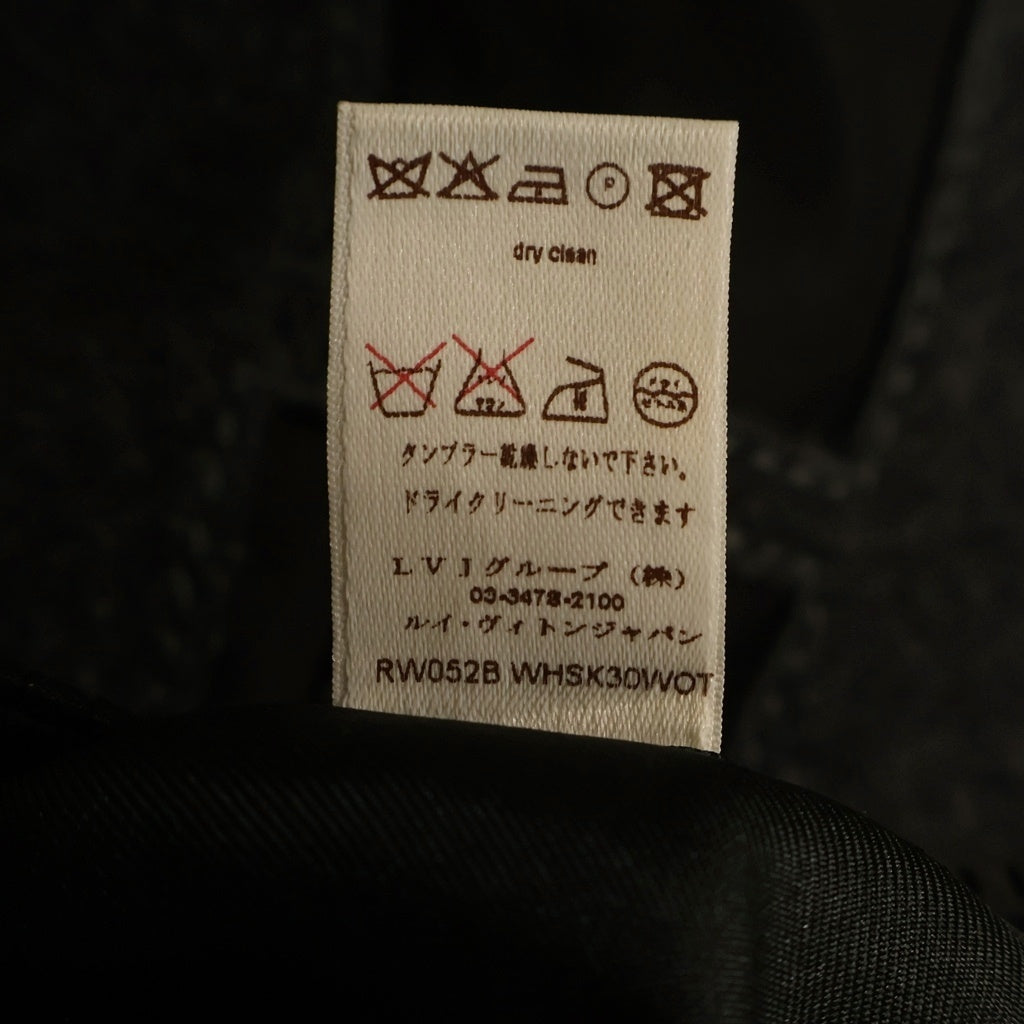 LOUIS VUITTON(ルイヴィトン) ロング スカート ビジュー付き シルク ウール ブラック/グレー RW052B レディース