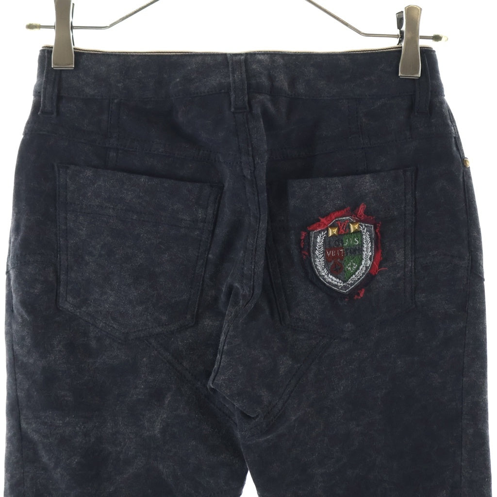 LOUIS VUITTON(ルイヴィトン) デニム パンツ スタッズ ワッペン グレー RW102W ERPA18DBS レディース