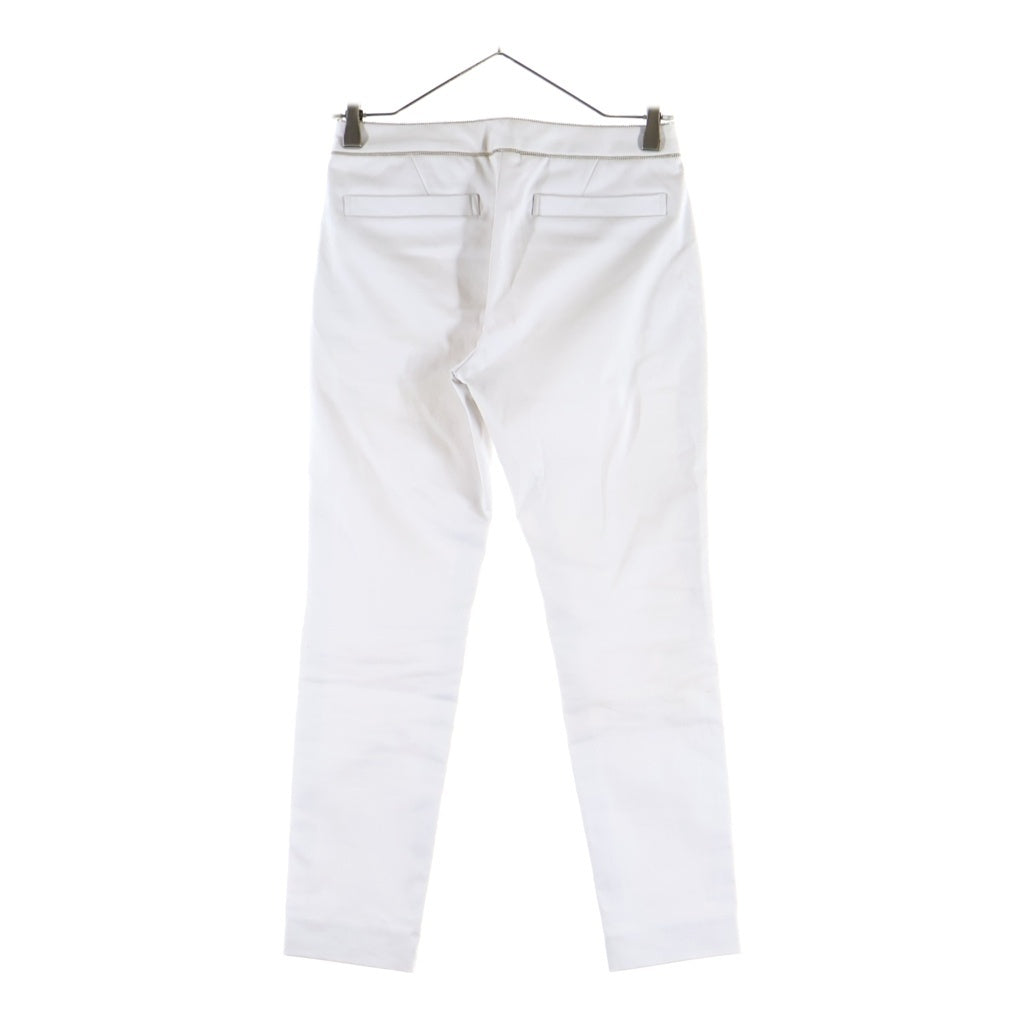 DRAWER(ドゥロワー) ストレッチ スキニー テーパード クロップド パンツ ジップ付き コットン ホワイト 6514ー236ー0427 レディース