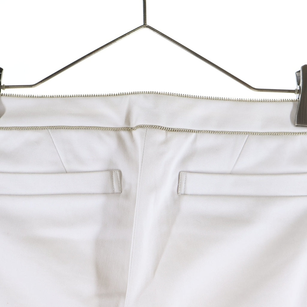DRAWER(ドゥロワー) ストレッチ スキニー テーパード クロップド パンツ ジップ付き コットン ホワイト 6514ー236ー0427 レディース