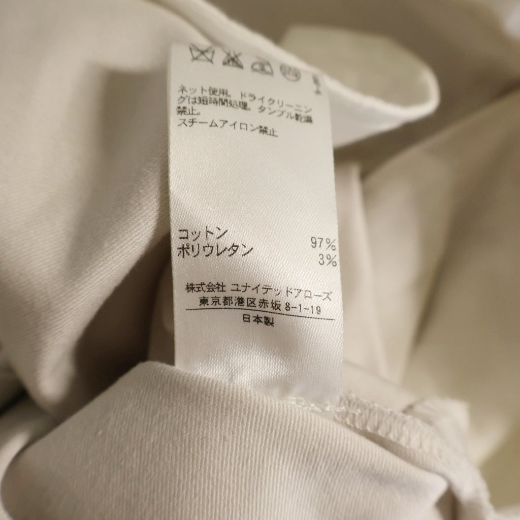 DRAWER(ドゥロワー) ストレッチ スキニー テーパード クロップド パンツ ジップ付き コットン ホワイト 6514ー236ー0427 レディース