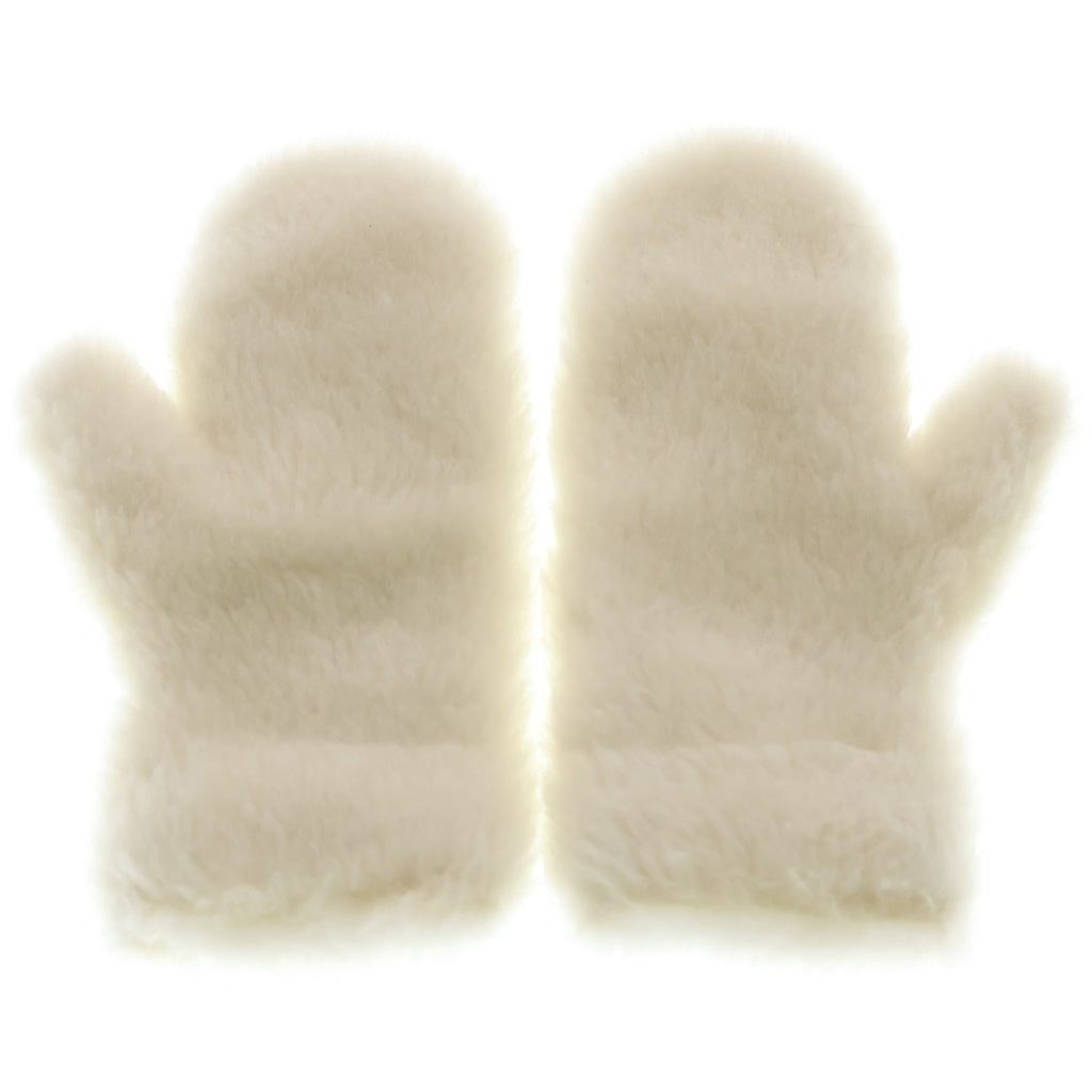 Max Mara(マックスマーラ) テディベア 手袋 ボア アイボリー 456606236