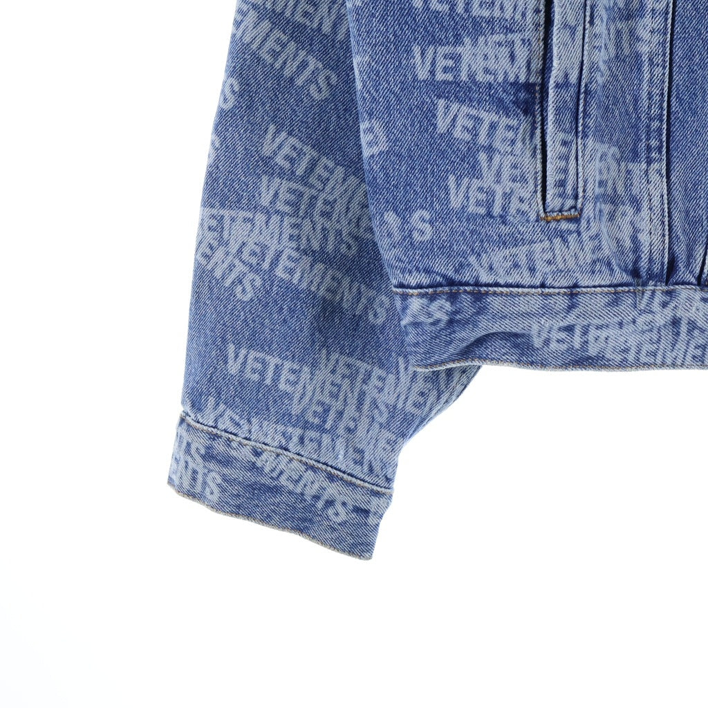 VETEMENTS(ヴェトモン) スタンプ ロゴ デニム ジャケット アウター Gジャン インディゴ