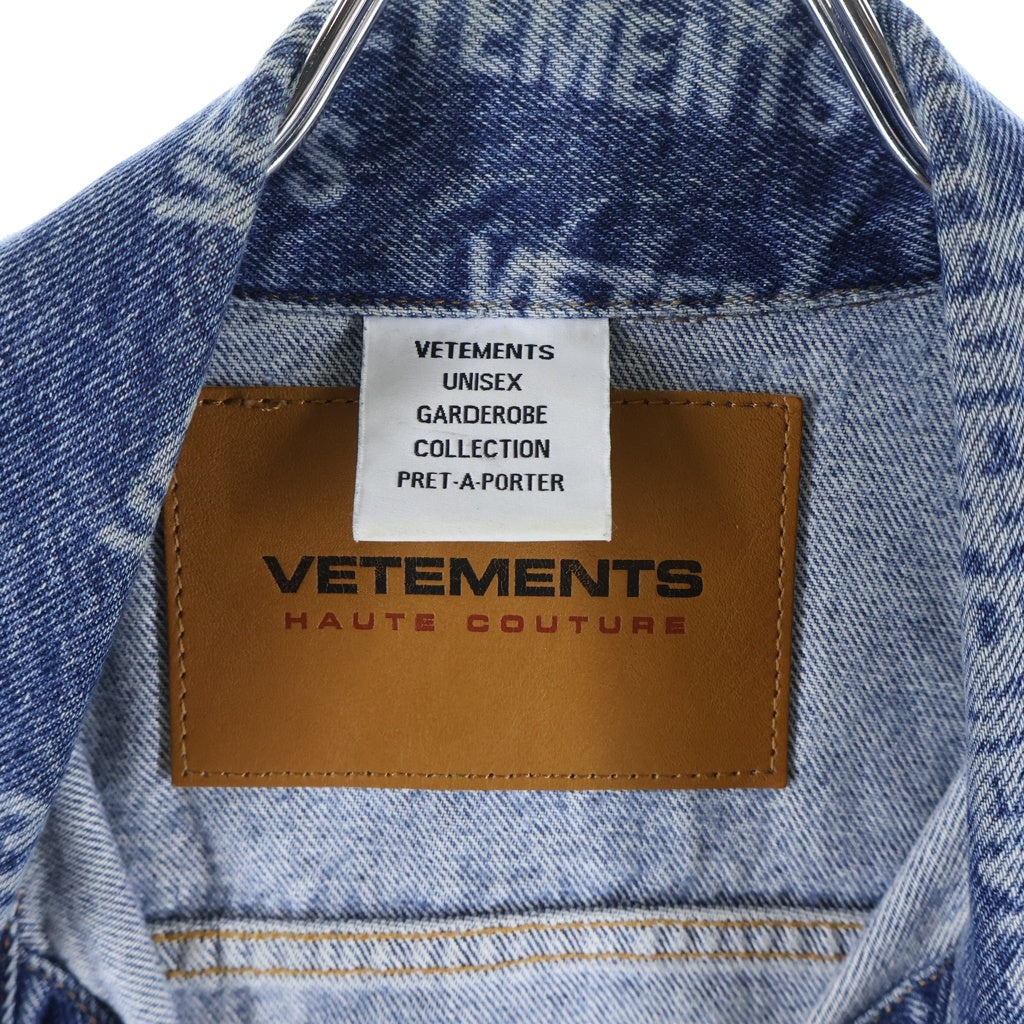 VETEMENTS(ヴェトモン) スタンプ ロゴ デニム ジャケット アウター Gジャン インディゴ