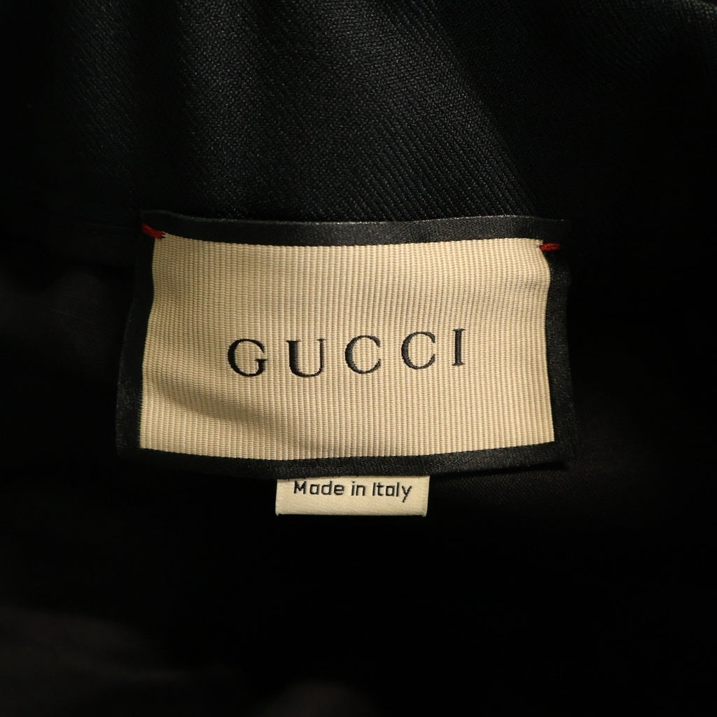 GUCCI(グッチ) サイドライン イージー スラックス パンツ ポリエルテル コットン ブラック 727451 ZAMDQ