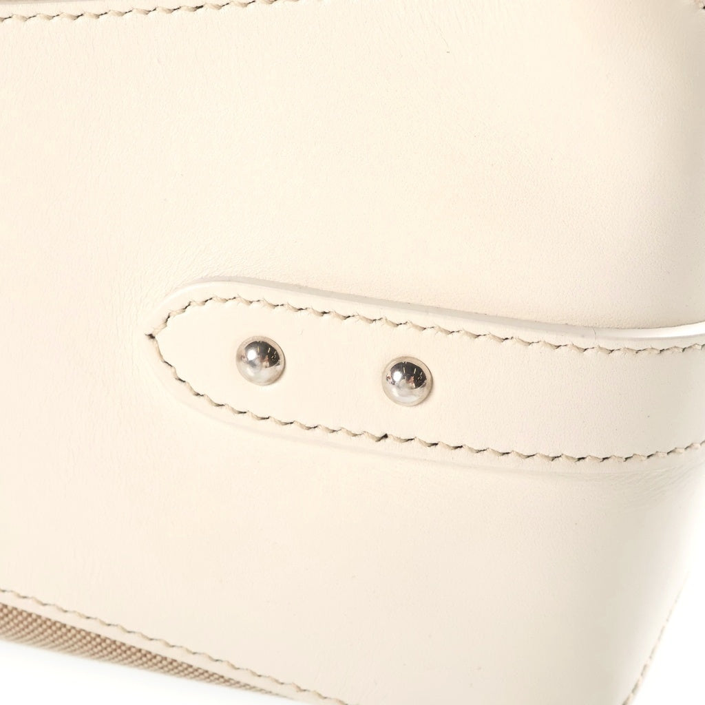 PRADA(プラダ) ロゴジャガード ワンショルダーバッグ キャンバス レザー ブラウン/ホワイト BR3438 レディース