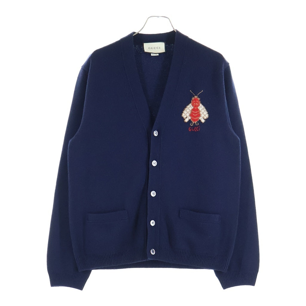 GUCCI(グッチ) カーディガン ビー カシミヤ ネイビー 522549