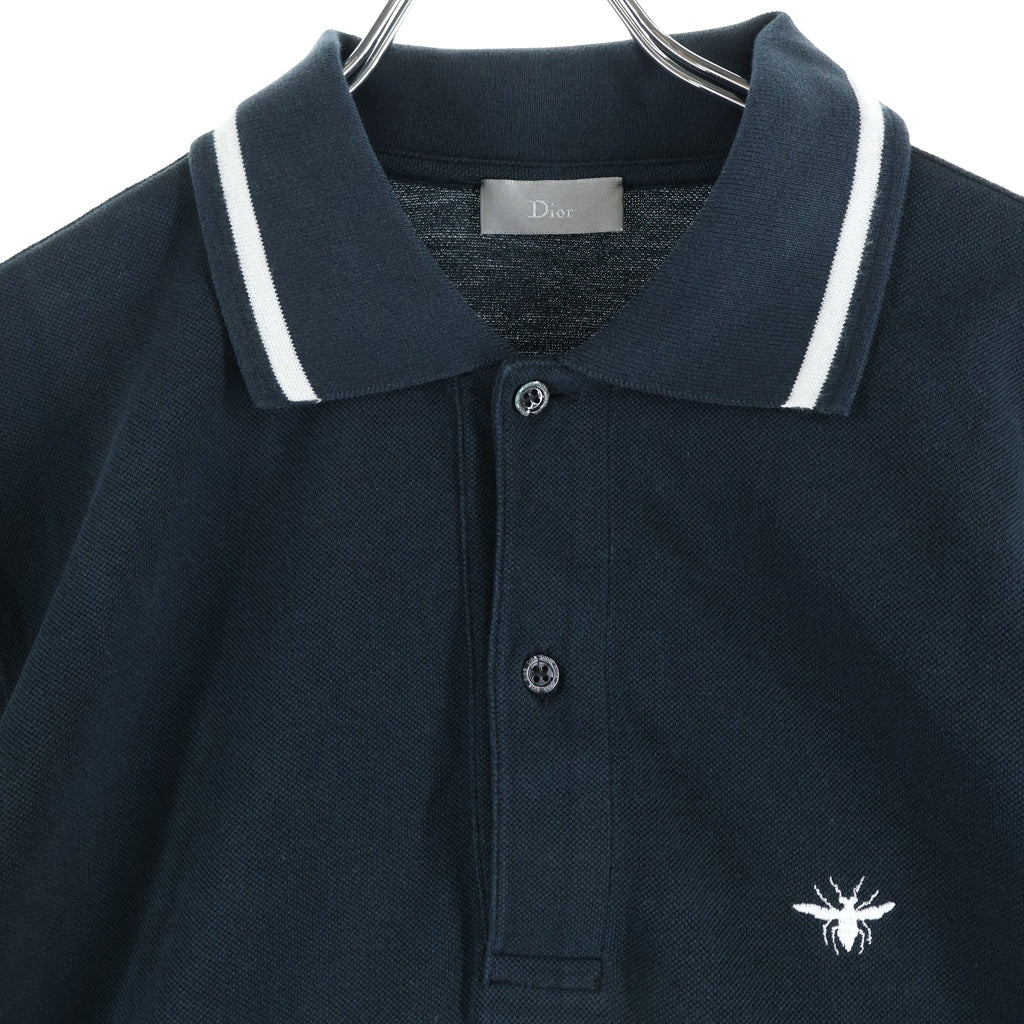 Dior HOMME(ディオールオム) BEE 刺繍 半袖 ポロシャツ Tシャツ コットン ブラック
