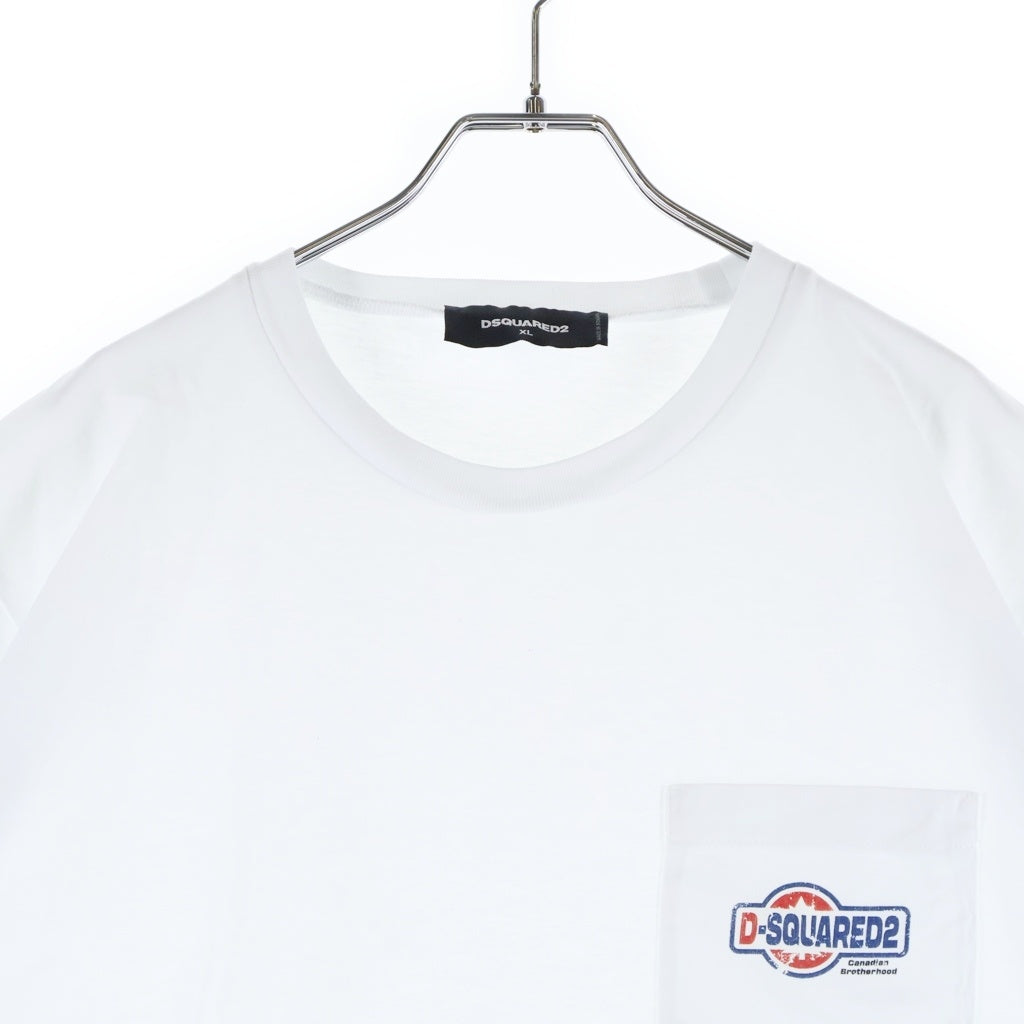 DSQUARED2(ディースクエアード) Tシャツ 半袖 カットソー コットン ホワイト S74GD1449 D20020
