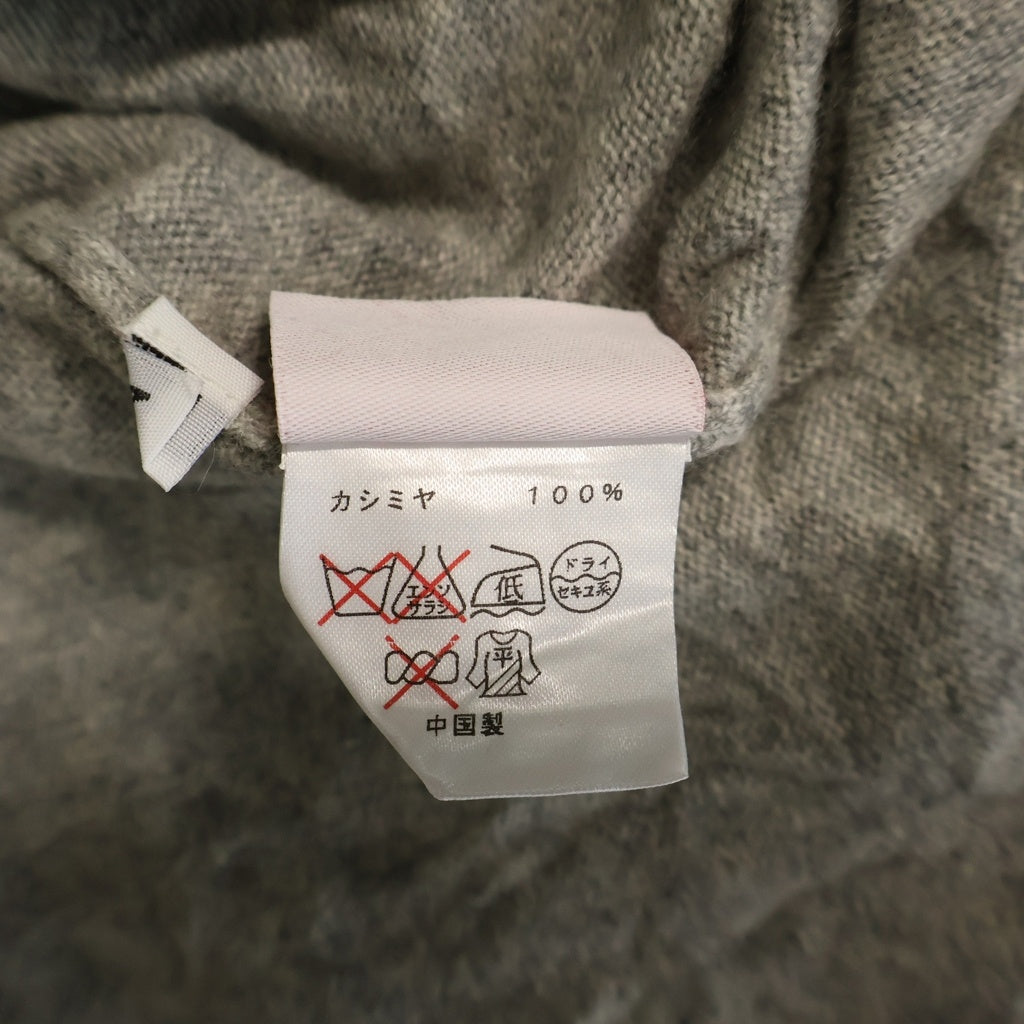 lucien pellat-finet(ルシアンペラフィネ) ニット セーター 長袖 ロゴ 刺繍 カシミヤ グレー