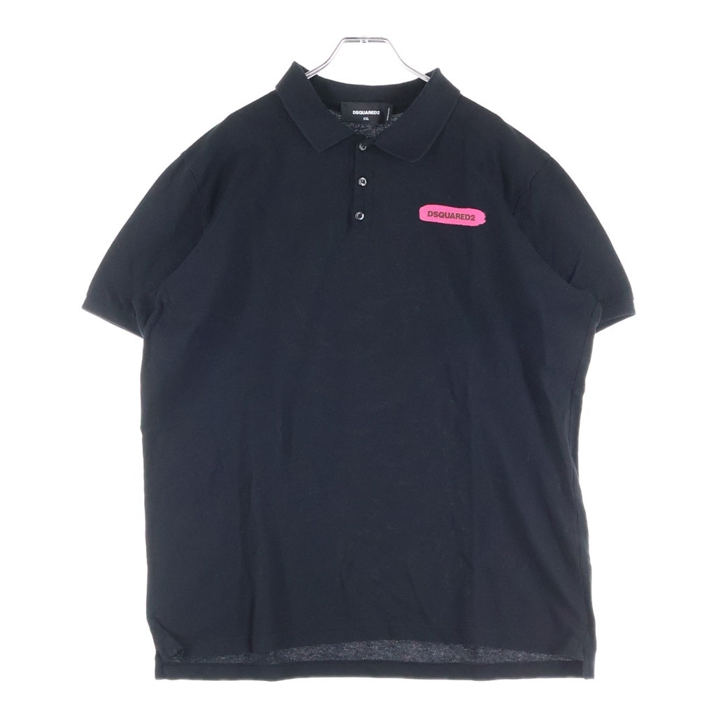 DSQUARED2(ディースクエアード) ポロシャツ 半袖 Tシャツ カットソー ブラック S74GL0073 S22743